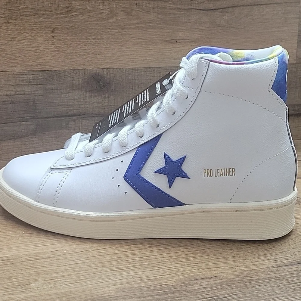Converse Kids High-Top Sneakers - White with Blue Accents - Picture 8 of 14